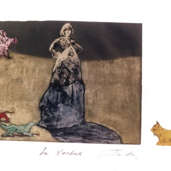 Estampas & grabados titulada "La Verdad" por Cristina Santander, Obra de arte original, Aguafuerte