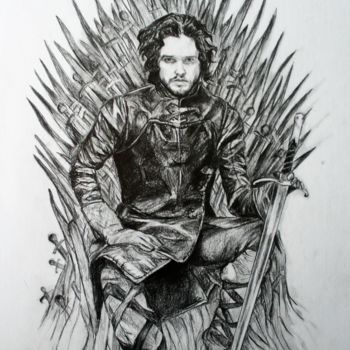 Drawing titled "Jon Snow" by Cristina Amo, Original Artwork
