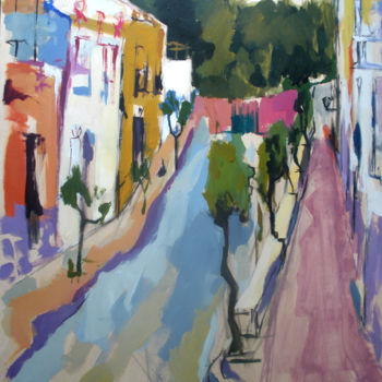 Painting titled "Village" by Cristina Amo, Original Artwork, Acrylic
