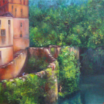 Painting titled "Castillo en ruinas…" by Cristina Del Rosso, Original Artwork, Oil