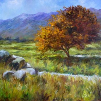 Painting titled "Arbol solitario (Lo…" by Cristina Del Rosso, Original Artwork, Oil