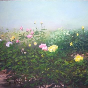 Pintura intitulada "Sueño con rosas (I…" por Cristina Del Rosso, Obras de arte originais, Óleo