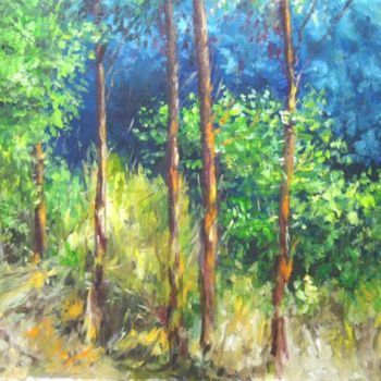 Painting titled "El valle (The valle…" by Cristina Del Rosso, Original Artwork, Oil
