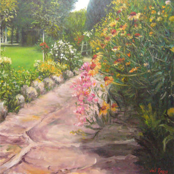 Painting titled "Il Giardino" by Cristina Del Rosso, Original Artwork, Oil