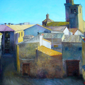 Painting titled "Olite" by Cristina Del Rosso, Original Artwork, Oil