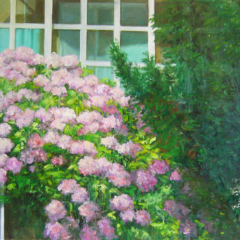 Painting titled "Jardines zizurtarra…" by Cristina Del Rosso, Original Artwork, Oil