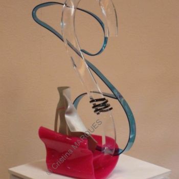 Sculpture titled "La Lyre" by Cristina Marquès, Original Artwork, Plastic