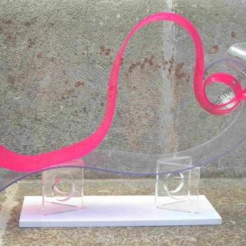 Sculpture titled "Le Poisson Coeur" by Cristina Marquès, Original Artwork, Plastic