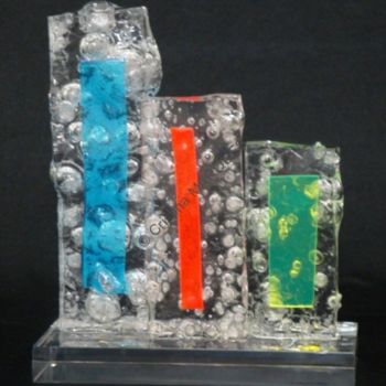Скульптура под названием "Colors Ice Doors V" - Cristina Marquès, Подлинное произведение искусства, Пластмасса