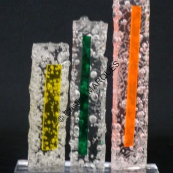 Sculpture titled "Colors Ice Building…" by Cristina Marquès, Original Artwork, Plastic