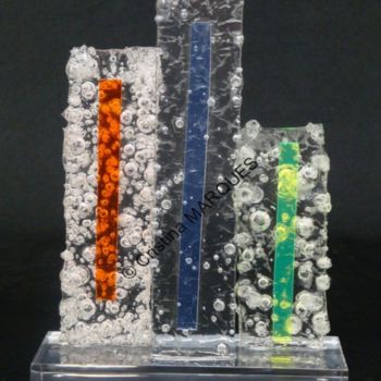 Sculpture titled "Colors Ice Building…" by Cristina Marquès, Original Artwork, Plastic