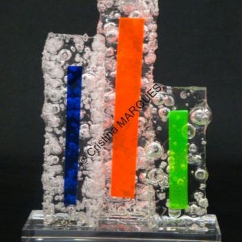 Escultura titulada "Colors Ice Building…" por Cristina Marquès, Obra de arte original, Plástico