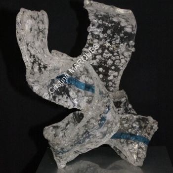 Sculpture titled "Blue Memories" by Cristina Marquès, Original Artwork, Plastic