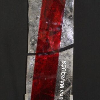Sculpture titled "Cracked Red Ice" by Cristina Marquès, Original Artwork, Plastic