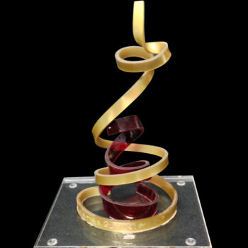 Sculpture titled "Sapin Spirale Gold…" by Cristina Marquès, Original Artwork, Objects