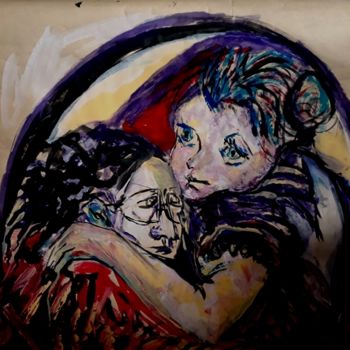 Pintura intitulada "el-abrazo.jpg" por Cristina Vidal, Obras de arte originais