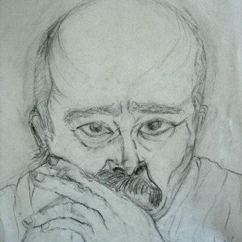 Dibujo titulada "Retrato del Dr. Lobo" por Cristina Vidal, Obra de arte original