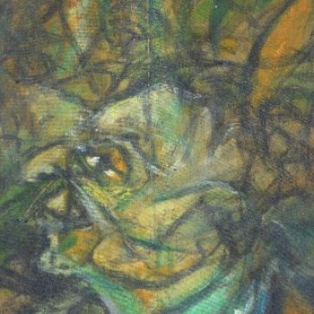 Desenho intitulada "Retrato en verdes" por Cristina Vidal, Obras de arte originais