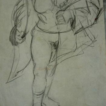Disegno intitolato "Dibujo_de_desnudo_d…" da Cristina Vidal, Opera d'arte originale