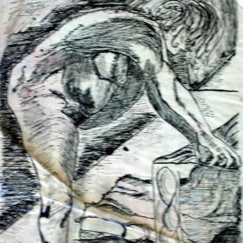 Drawing titled "Desnudo vistiéndose" by Cristina Vidal, Original Artwork