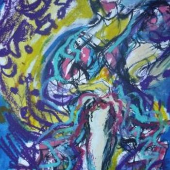 Painting titled "Flamenco VI" by Cristina Vidal, Original Artwork