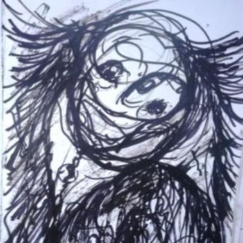 Schilderij getiteld "Dibujo de Flamenco…" door Cristina Vidal, Origineel Kunstwerk