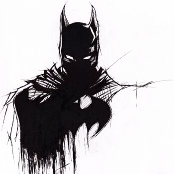 Tekening getiteld "Batman" door Critical Matt, Origineel Kunstwerk, Inkt