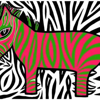 Painting titled "Zebra" by Marina Crnogorac, Original Artwork