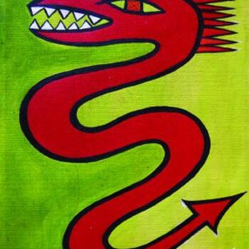 Painting titled "Red Dragon Marina C…" by Marina Crnogorac, Original Artwork