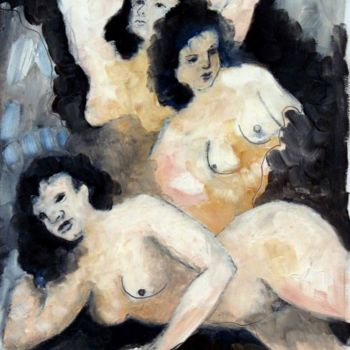 Painting titled "Stone Women" by Catherine Rogers, Original Artwork, Oil