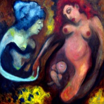 Painting titled "The Circle" by Catherine Rogers, Original Artwork, Oil