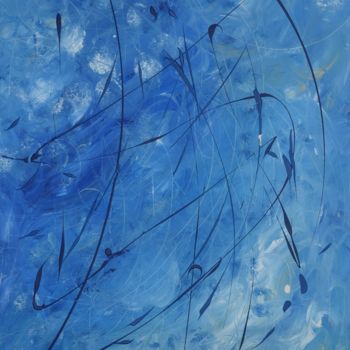 Pittura intitolato "bleu océan" da Ophélie Croquet, Opera d'arte originale, Gouache