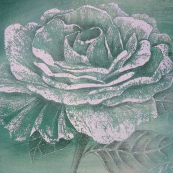 Painting titled "Rose" by Lucie Richard, Original Artwork