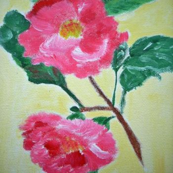 Pintura intitulada "camelia" por Lodya, Obras de arte originais, Óleo