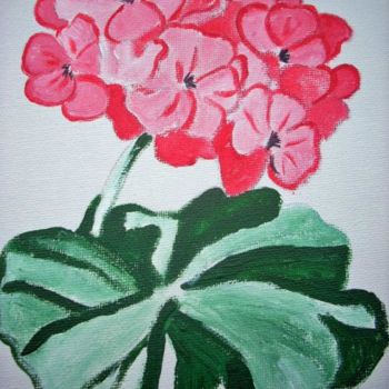 Painting titled "HORTENSIA - HYDRANG…" by Lodya, Original Artwork, Oil