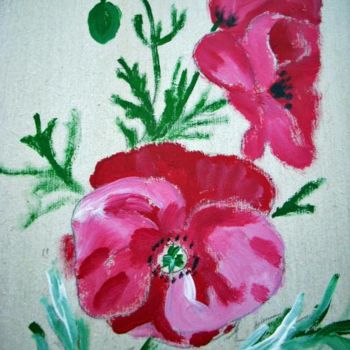 Pintura intitulada "COQUELICOTS - POPPY" por Lodya, Obras de arte originais, Óleo