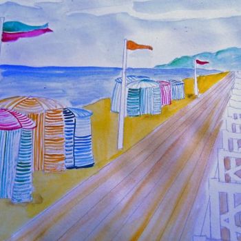 Pintura titulada "DEAUVILLE LES PLANC…" por Lodya, Obra de arte original, Oleo