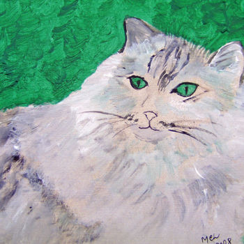Painting titled "chat" by Lodya, Original Artwork, Oil