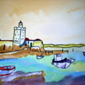 Painting titled "oleron le chateau" by Lodya, Original Artwork, Oil
