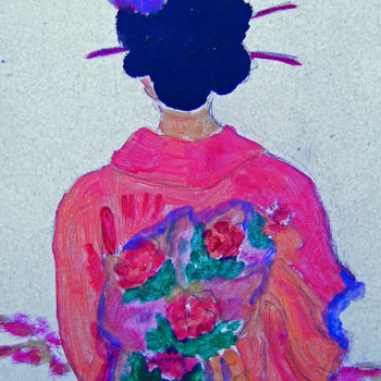 Peinture intitulée "geisha" par Lodya, Œuvre d'art originale, Huile