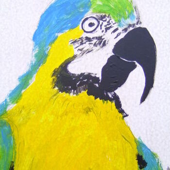 Peinture intitulée "Oiseau ara" par Lodya, Œuvre d'art originale, Huile