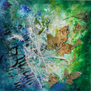 Painting titled "Vert 3" by Patricia Crucifix, Original Artwork