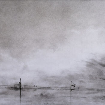 Drawing titled "Timeline" by Jean-Louis Crudenaire, Original Artwork, Charcoal