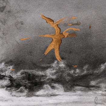 Desenho intitulada "L'air doré" por Jean-Louis Crudenaire, Obras de arte originais, Carvão