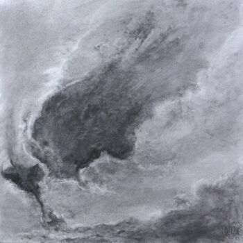Рисунок под названием "Pangée 1" - Jean-Louis Crudenaire, Подлинное произведение искусства, Древесный уголь