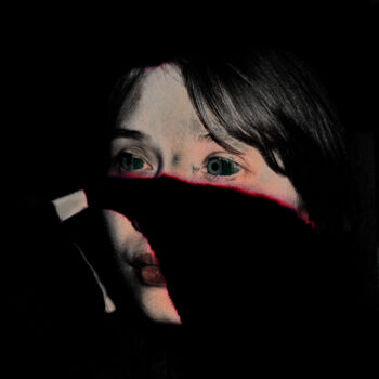 「ALENA IN THE SHADOW…」というタイトルの写真撮影 Cryptidによって, オリジナルのアートワーク, 操作する ウッドストレッチャーフレームにマウント