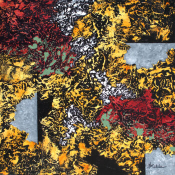 Картина под названием "Windy Autumn" - Nancy Eckels, Подлинное произведение искусства, Акрил Установлен на Деревянная рама д…