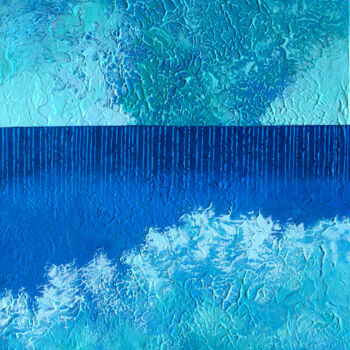 Painting titled "Watery Weather" by Nancy Eckels, Original Artwork, Acrylic Mounted on Wood Stretcher frame