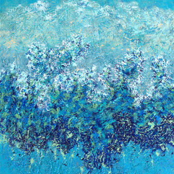 Картина под названием "Ocean Churn" - Nancy Eckels, Подлинное произведение искусства, Акрил Установлен на Деревянная рама дл…