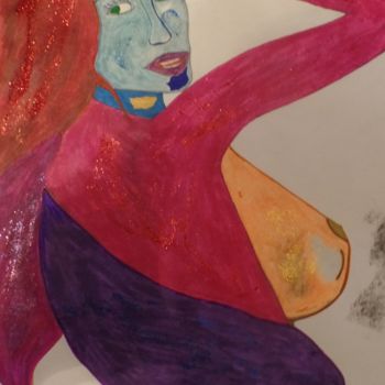 Dessin intitulée "violett" par Gabor Csizmadia, Œuvre d'art originale, Crayon